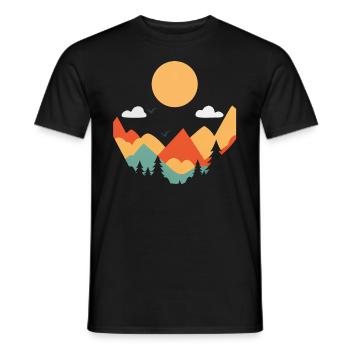 Simple Landscape - Men's T-Shirt - black - Front - AI Model Male 178 light (178cm)