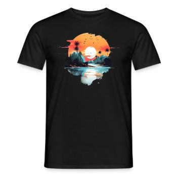 Sonnenuntergang - Männer T-Shirt - Schwarz - Vorne - AI Model Male 178 light (178cm)