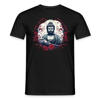 Statue de Bouddha - T-shirt homme - noir - Devant - AI Model Male 178 light (178cm)
