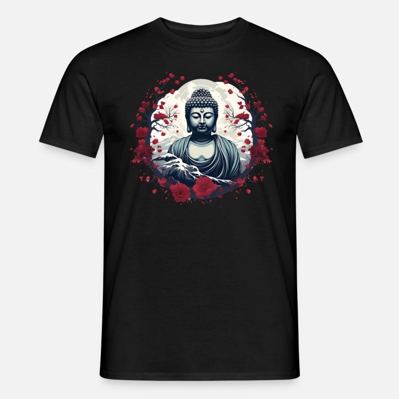 Buddha-Statue - Männer T-Shirt - Schwarz