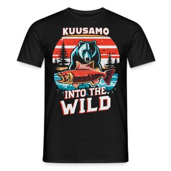 Kuusamo Finland Into The Wild #7 - Men's T-Shirt - black - Front - AI Model Male 178 light (178cm)