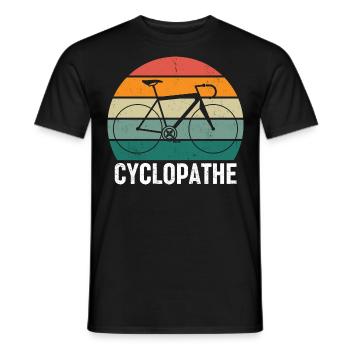 Cyclopathic Humor Cycling Bike Gift Cycling Cycling - Men's T-Shirt - black - Front - AI Model Male 178 light (178cm)