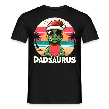 Holiday Dadsaurus Family Matching Xmas Christmas - Men's T-Shirt - black - Front - AI Model Male 178 light (178cm)