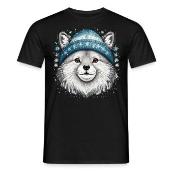 Ein Haustier in einem winterlichen Klima. - Männer T-Shirt - Schwarz - Vorne - AI Model Male 178 light (178cm)