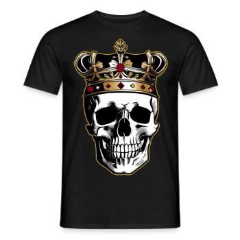 Totenkopf mit goldener Krone - Männer T-Shirt - Schwarz - Vorne - AI Model Male 178 light (178cm)