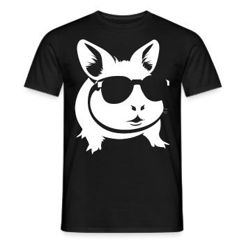 Funny Guinea Pig with Sunglasses Guinea Pigs - Men's T-Shirt - black - Front - AI Model Male 178 light (178cm)