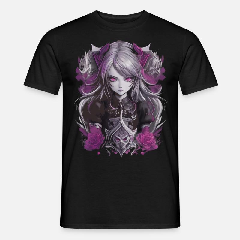 Gothic Anime Mädchen - Männer T-Shirt - Schwarz