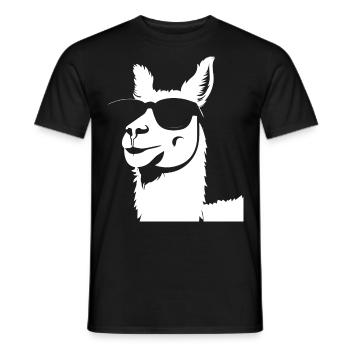 Lustiges Lama mit Sonnenbrille Coole Lamas - Männer T-Shirt - Schwarz - Vorne - AI Model Male 178 light (178cm)