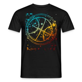 Colorful Hoop Basketball Player Ball Graphic - Men's T-Shirt - black - Front - AI Model Male 178 light (178cm)