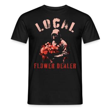 Local Flower Dealer Watercolor Artistic Floral - Men's T-Shirt - black - Front - AI Model Male 178 light (178cm)
