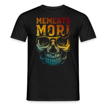 Memento Mori Stoizismus Totenkopf Zitat Philosophie - Männer T-Shirt - Schwarz - Vorne - AI Model Male 178 light (178cm)