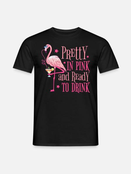 Flamingo JGA Party Pretty In Pink Klar til å drikke - T-skjorte herre - svart
