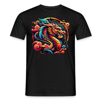 Year Of The Dragon 2024 Chinese Zodiac Lucky - Men's T-Shirt - black - Front - AI Model Male 178 light (178cm)