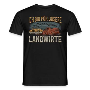 Unterstütze unsere Bauern - für unsere Landwirte - Männer T-Shirt - Schwarz - Vorne - AI Model Male 178 light (178cm)