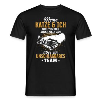 Unschlagbares Team - für katzenliebhaber - Männer T-Shirt - Schwarz - Vorne - AI Model Male 178 light (178cm)