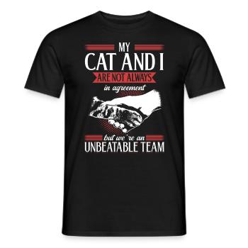 Unschlagbares Team - für katzenliebhaber - Männer T-Shirt - Schwarz - Vorne - AI Model Male 178 light (178cm)