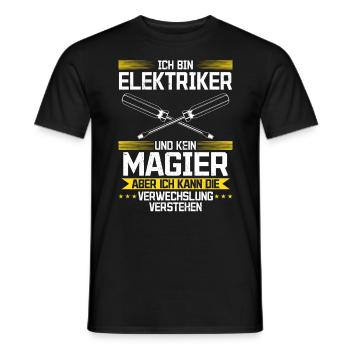 Elektriker mein Handwerk beherrsche ich meisterhaf - Männer T-Shirt - Schwarz - Vorne - AI Model Male 178 light (178cm)