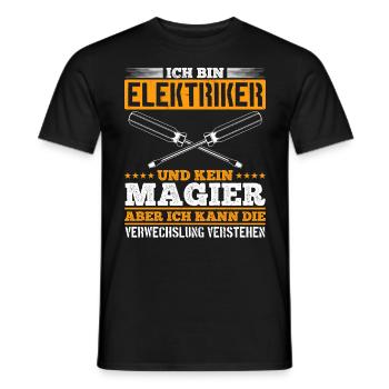 Elektriker mein Handwerk beherrsche ich meisterhaf - Männer T-Shirt - Schwarz - Vorne - AI Model Male 178 light (178cm)