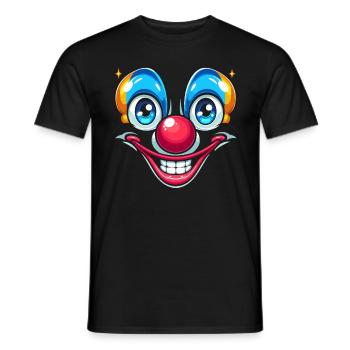 Pure carnival joy: clown face for fun - Men's T-Shirt - black - Front - AI Model Male 178 light (178cm)