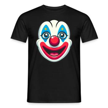 Pure carnival joy: clown face for fun - Men's T-Shirt - black - Front - AI Model Male 178 light (178cm)