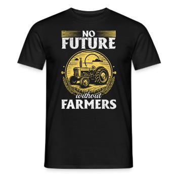Pas d’avenir sans agriculteurs - T-shirt homme - noir - Devant - AI Model Male 178 light (178cm)