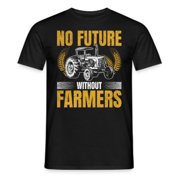 Pas d’avenir sans agriculteurs - T-shirt homme - noir - Devant - AI Model Male 178 light (178cm)