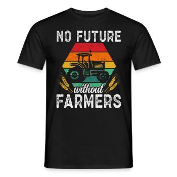 Pas d’avenir sans agriculteurs - T-shirt homme - noir - Devant - AI Model Male 178 light (178cm)