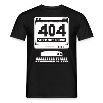 404 Schlaf nicht gefunden Lustige Schlaflosigkeit Programmierer - Männer T-Shirt - Schwarz - Vorne - AI Model Male 178 light (178cm)