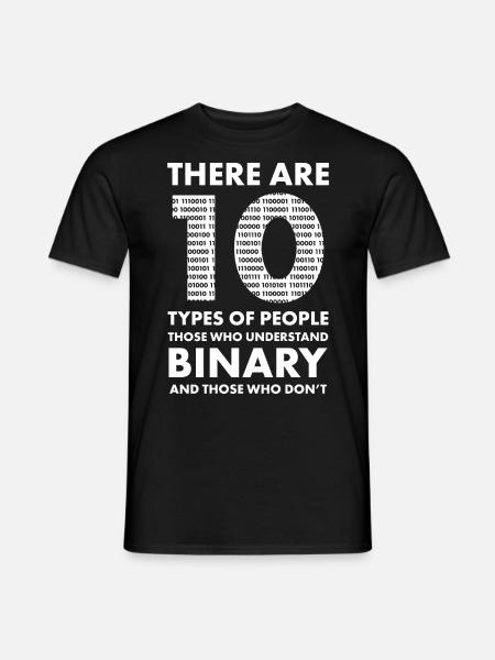 10 Types Of People Binary Funny Programming Geek - Men's T-Shirt - black