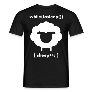 Counting Sheeps While Asleep Sheep Plus Plus - Men's T-Shirt - black - Front - AI Model Male 178 light (178cm)