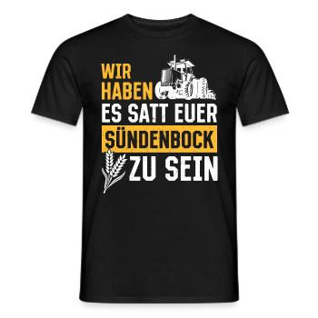 Wir haben es satt, euer Sündenbock zu sein - Männer T-Shirt - Schwarz - Vorne - AI Model Male 178 light (178cm)