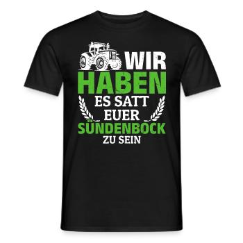 Wir haben es satt, euer Sündenbock zu sein - Männer T-Shirt - Schwarz - Vorne - AI Model Male 178 light (178cm)