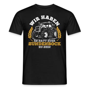 Wir haben es satt, euer Sündenbock zu sein - Männer T-Shirt - Schwarz - Vorne - AI Model Male 178 light (178cm)