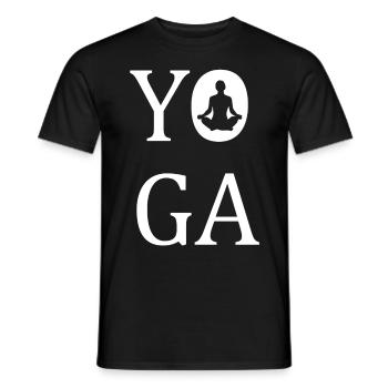 Yoga - Männer T-Shirt - Schwarz - Vorne - AI Model Male 178 light (178cm)