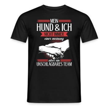 Unschlagbares Team - für Hundeliebhaber - Männer T-Shirt - Schwarz - Vorne - AI Model Male 178 light (178cm)