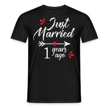 Hochzeitstag 1 Jahr alt verheiratet seit 1 Jahr - Männer T-Shirt - Schwarz - Vorne - AI Model Male 178 light (178cm)