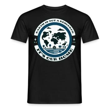 La Terre n’est pas une ressource, c’est notre écolo domestique - T-shirt homme - noir - Devant - AI Model Male 178 light (178cm)
