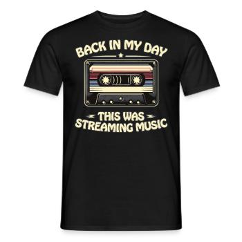 Rétro des années 80 des années 90 cassette de retour dans ma nostalgie de jour - T-shirt homme - noir - Devant - AI Model Male 178 light (178cm)