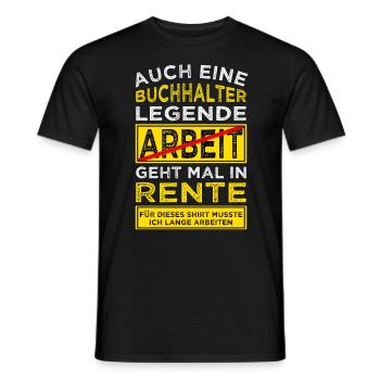 Buchhalter Rente - Männer T-Shirt - Schwarz - Vorne - AI Model Male 178 light (178cm)