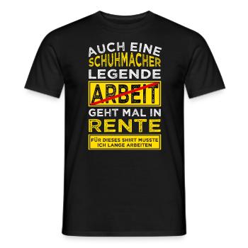 Schuhmacher Rente - Männer T-Shirt - Schwarz - Vorne - AI Model Male 178 light (178cm)