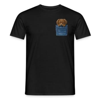 Chien de poche chien en sac - T-shirt homme - noir - Devant - AI Model Male 178 light (178cm)