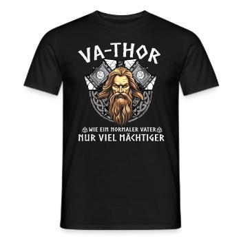 Vathor - Father's Day Father's Day Gift Viking - Men's T-Shirt - black - Front - AI Model Male 178 light (178cm)
