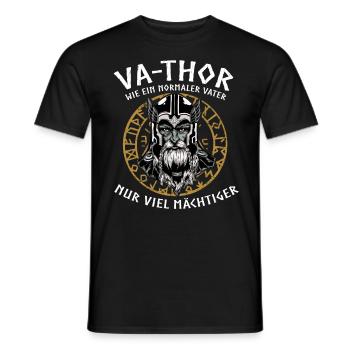 Vathor - Father's Day Father's Day Gift Viking - Men's T-Shirt - black - Front - AI Model Male 178 light (178cm)