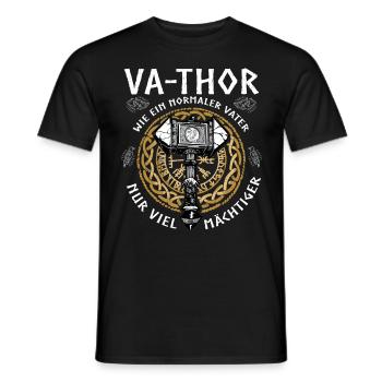 Vathor - Father's Day Father's Day Gift Viking - Men's T-Shirt - black - Front - AI Model Male 178 light (178cm)