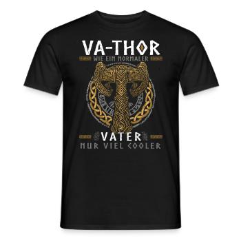 Vathor - Father's Day Father's Day Gift Viking - Men's T-Shirt - black - Front - AI Model Male 178 light (178cm)