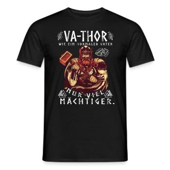 Vathor - Father's Day Father's Day Gift Viking - Men's T-Shirt - black - Front - AI Model Male 178 light (178cm)