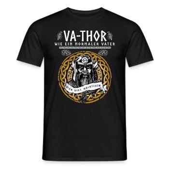 Vathor - Father's Day Father's Day Gift Viking - Men's T-Shirt - black - Front - AI Model Male 178 light (178cm)
