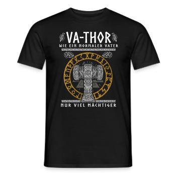 Vathor - Father's Day Father's Day Gift Viking - Men's T-Shirt - black - Front - AI Model Male 178 light (178cm)