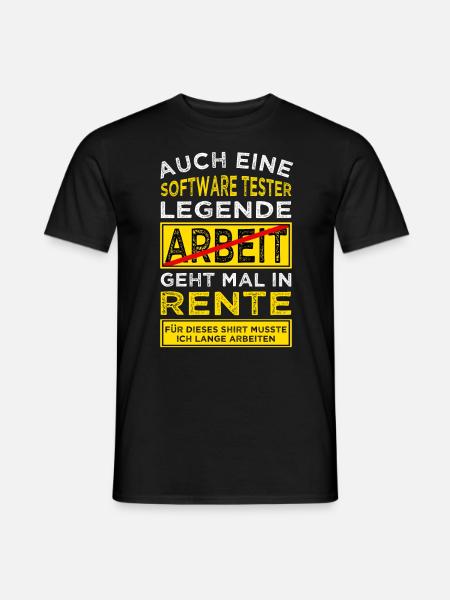 Software Tester Rente Rentner - Männer T-Shirt - Schwarz