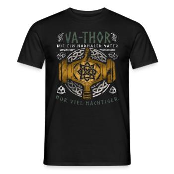 Vathor - Father's Day Father's Day Gift Viking - Men's T-Shirt - black - Front - AI Model Male 178 light (178cm)